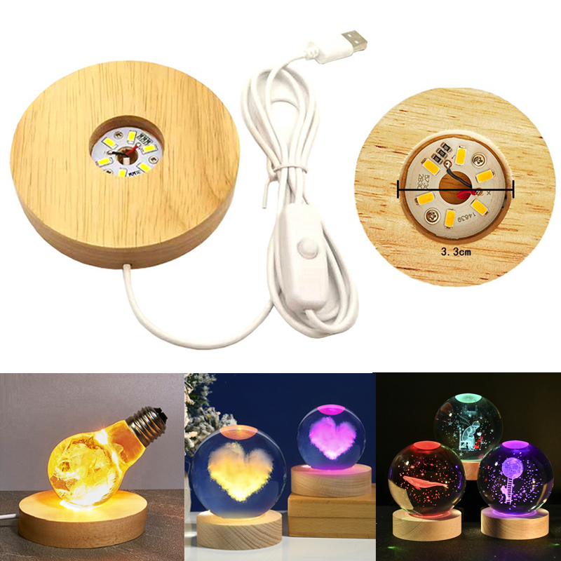Resin Art Light - 수 지 아트 디스플레이 라운드 나무