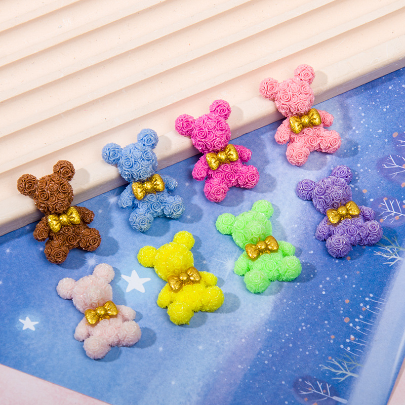 Resin Art Rose Petals - 10PCS 장미 꽃 곰 수지 액세서리
