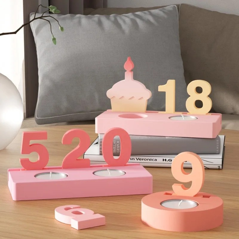 Resin Art And Craft - 2pc 생일 케이크 실리콘 몰드 홀더