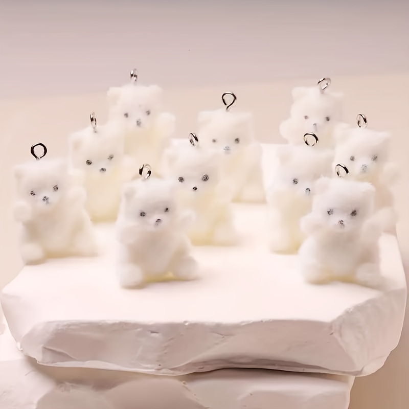 Resin Art And Craft - 6Pcs 북극곰 수지 참 크리스마스 얼음