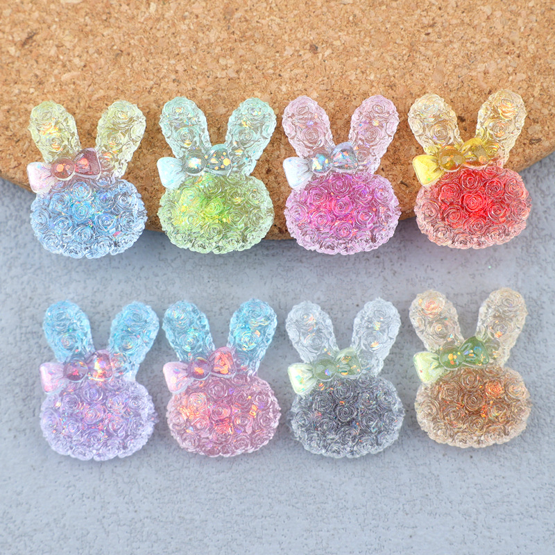 Resin Art And Craft - 5PCS 18*25mm 빛나는 그라데이션 토끼 수지