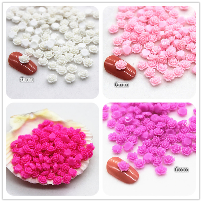 Resin Art Rose - 레진 미니 장미 꽃 플랫백 카보숑,