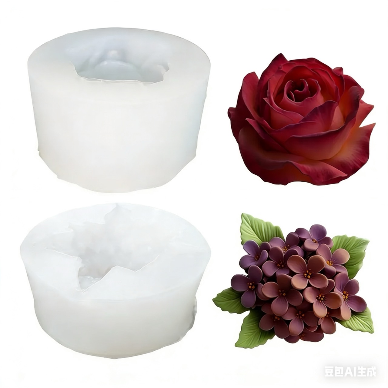 Resin Art Rose Petals - 3D 장미 라일락 꽃 실리콘 몰드