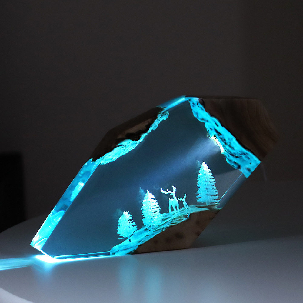 Resin Art And Craft - 숲의 요정 사슴 데스크탑 아트 개인