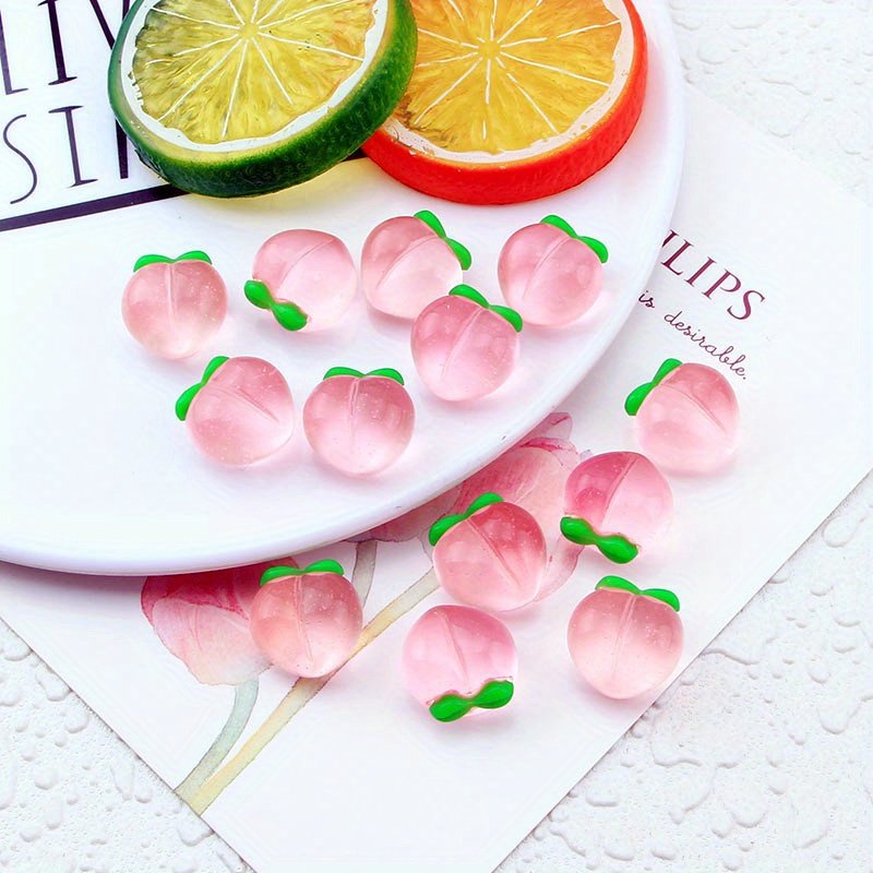 10Pcs 새로운 투명 복숭아 플랫 수지 매력 펜던트  - Resin Art Essentials 리뷰 및 가격
