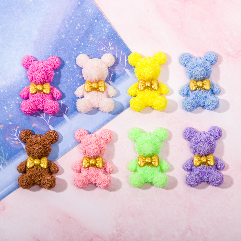 10PCS 장미 꽃 곰 수지 액세서리 DIY 펜던트 냉 - Resin Art Rose Petals 리뷰 및 가격
