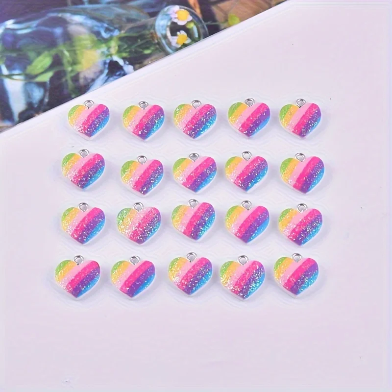 10Pcs 다채로운 하트 수지 참 귀여운 혼합 색상 사 - Resin Art Essentials 리뷰 및 가격