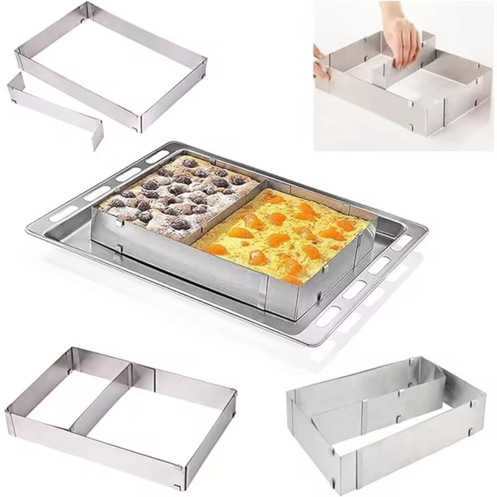 스테인리스 스틸 조절식 무스 케이크 링 확장형 DIY  - Tray Mold Rectangle 리뷰 및 가격