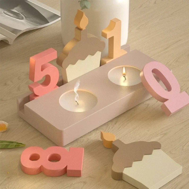 2pc 생일 케이크 실리콘 몰드 홀더 티라이트 홀더 만 - Resin Art And Craft 리뷰 및 가격