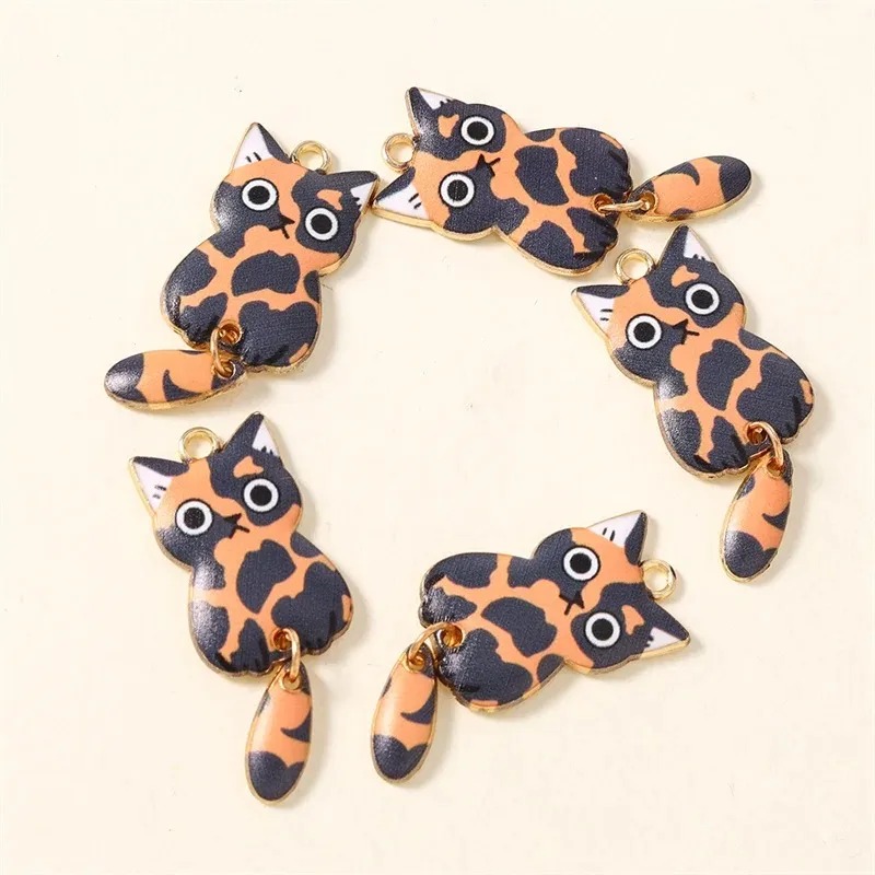 10Pcs 16×39mm 귀여운 만화 고양이 수지 참  - Resin Art And Craft 리뷰 및 가격