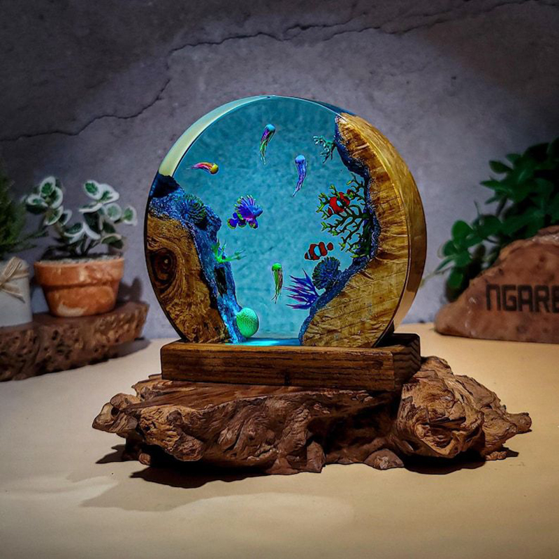 해양 수족관 생물 레진 테이블 램프 창의적인 예술 장식 - Resin Art Light 리뷰 및 가격