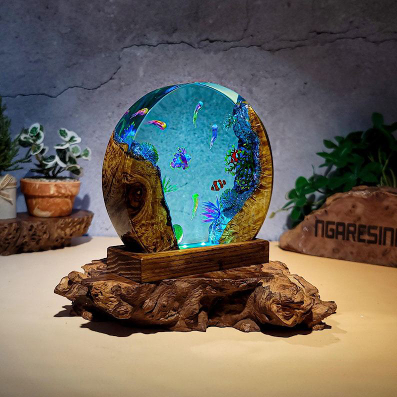 해양 수족관 생물 레진 테이블 램프 창의적인 예술 장식 - Resin Art Light 리뷰 및 가격