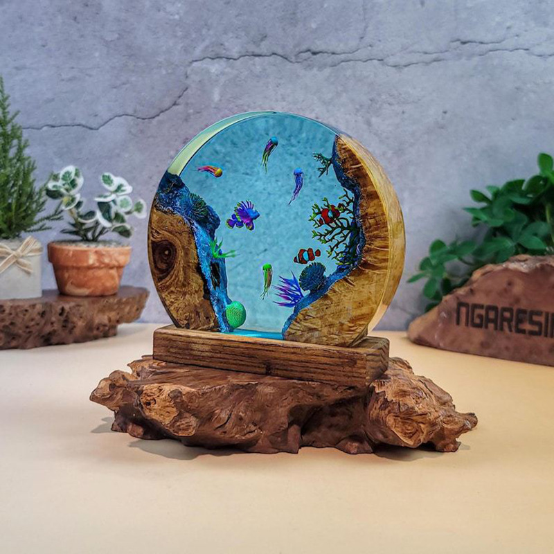 해양 수족관 생물 레진 테이블 램프 창의적인 예술 장식 - Resin Art Light 리뷰 및 가격