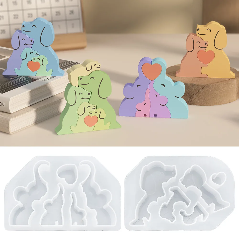 동물 가족 사랑 포옹 실리콘 양초 금형 개 고양이 곰  - Resin Art Clay 리뷰 및 가격