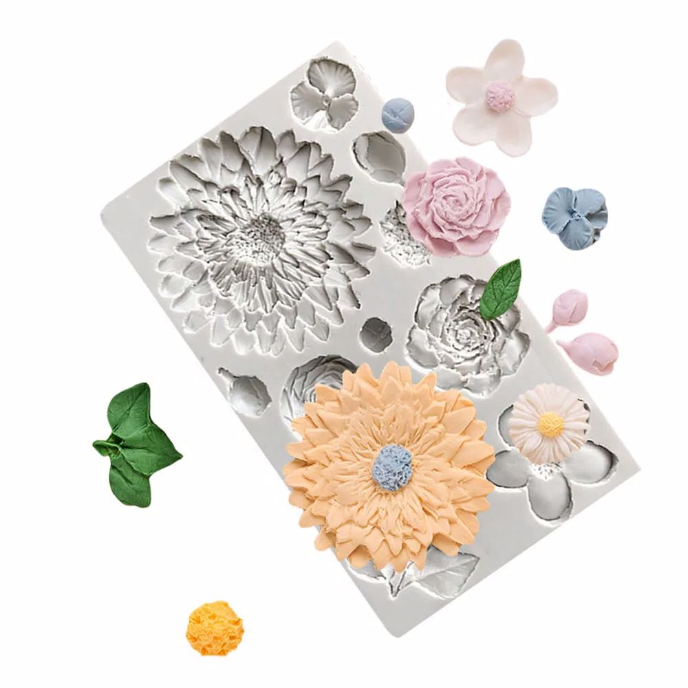 해바라기 꽃잎 및 잎 실리콘 퐁당 몰드 초콜릿 케이크  - Resin Art Rose Petals 리뷰 및 가격