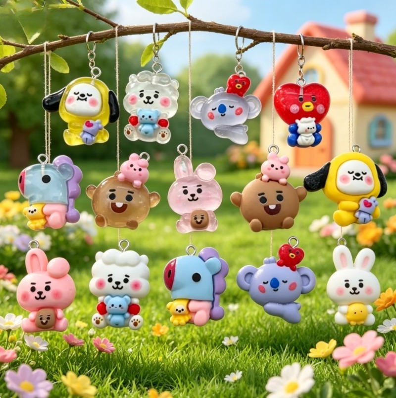 7pcs BT21 수지 만화 참 DIY 액세서리 공예  - Resin Art Essentials 리뷰 및 가격