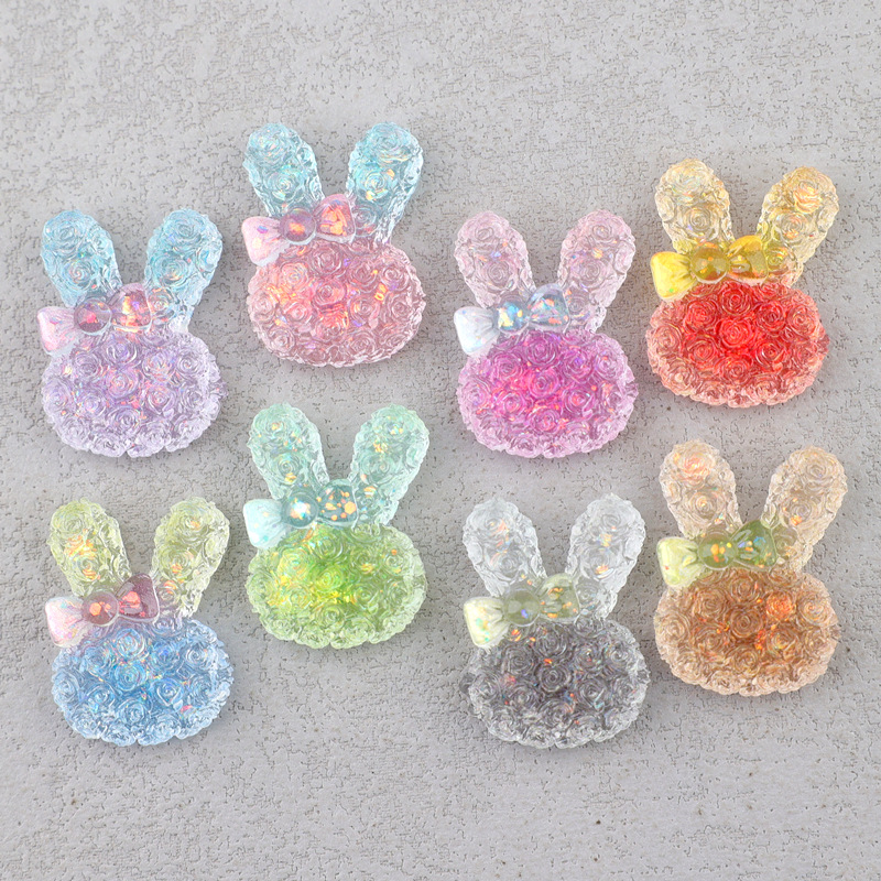 5PCS 18*25mm 빛나는 그라데이션 토끼 수지 카 - Resin Art And Craft 리뷰 및 가격