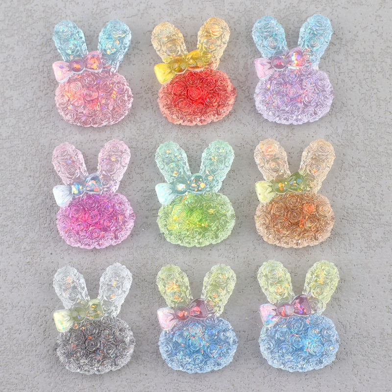 5PCS 18*25mm 빛나는 그라데이션 토끼 수지 카 - Resin Art And Craft 리뷰 및 가격