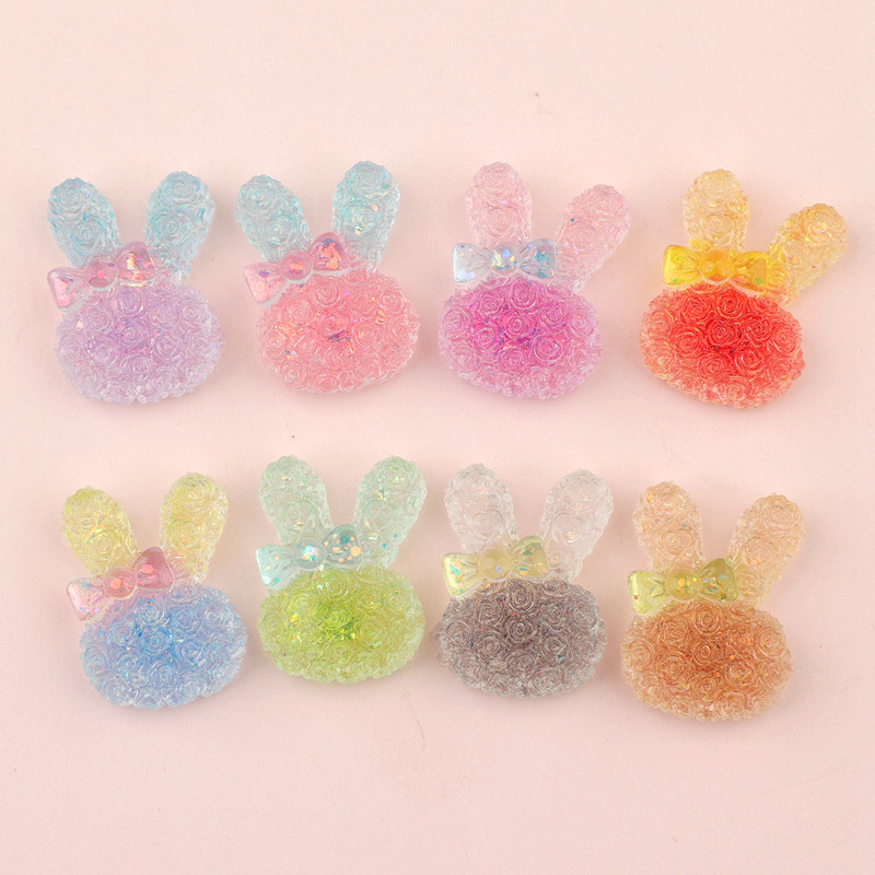 5PCS 18*25mm 빛나는 그라데이션 토끼 수지 카 - Resin Art And Craft 리뷰 및 가격