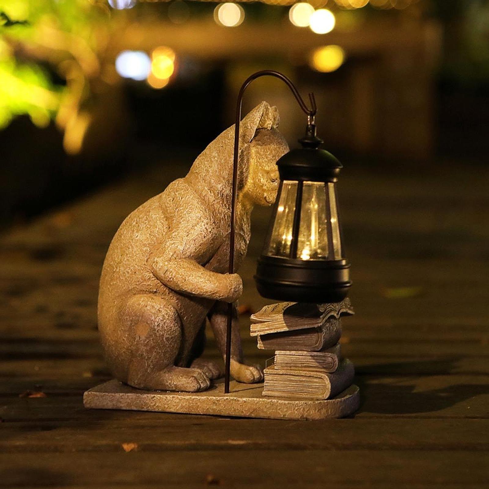 고양이 태양광 정원 미니 조각상 태양광 램프 라이트 레 - Resin Art Light 리뷰 및 가격