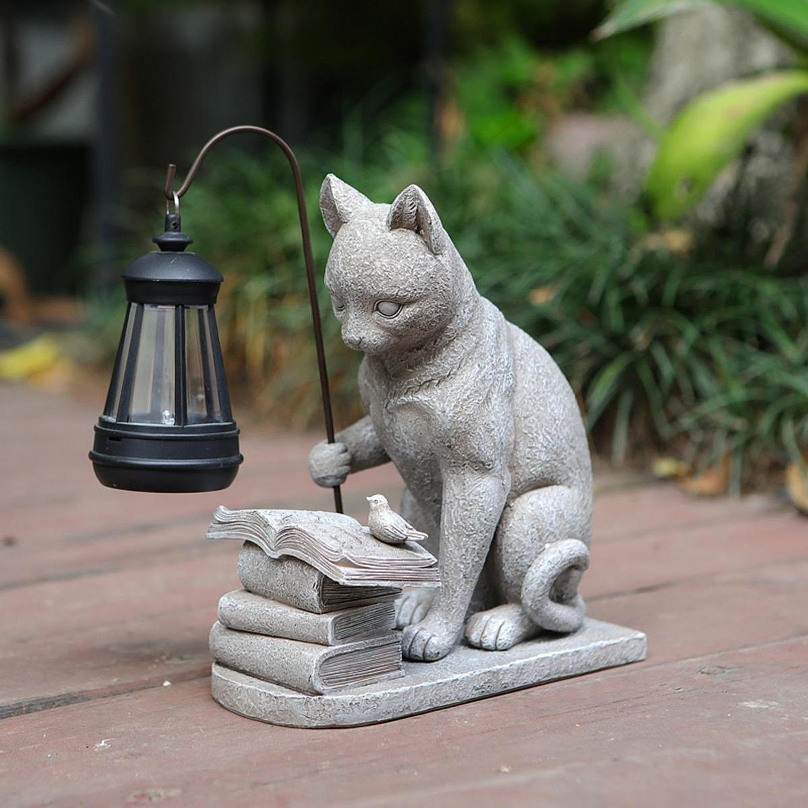 고양이 태양광 정원 미니 조각상 태양광 램프 라이트 레 - Resin Art Light 리뷰 및 가격