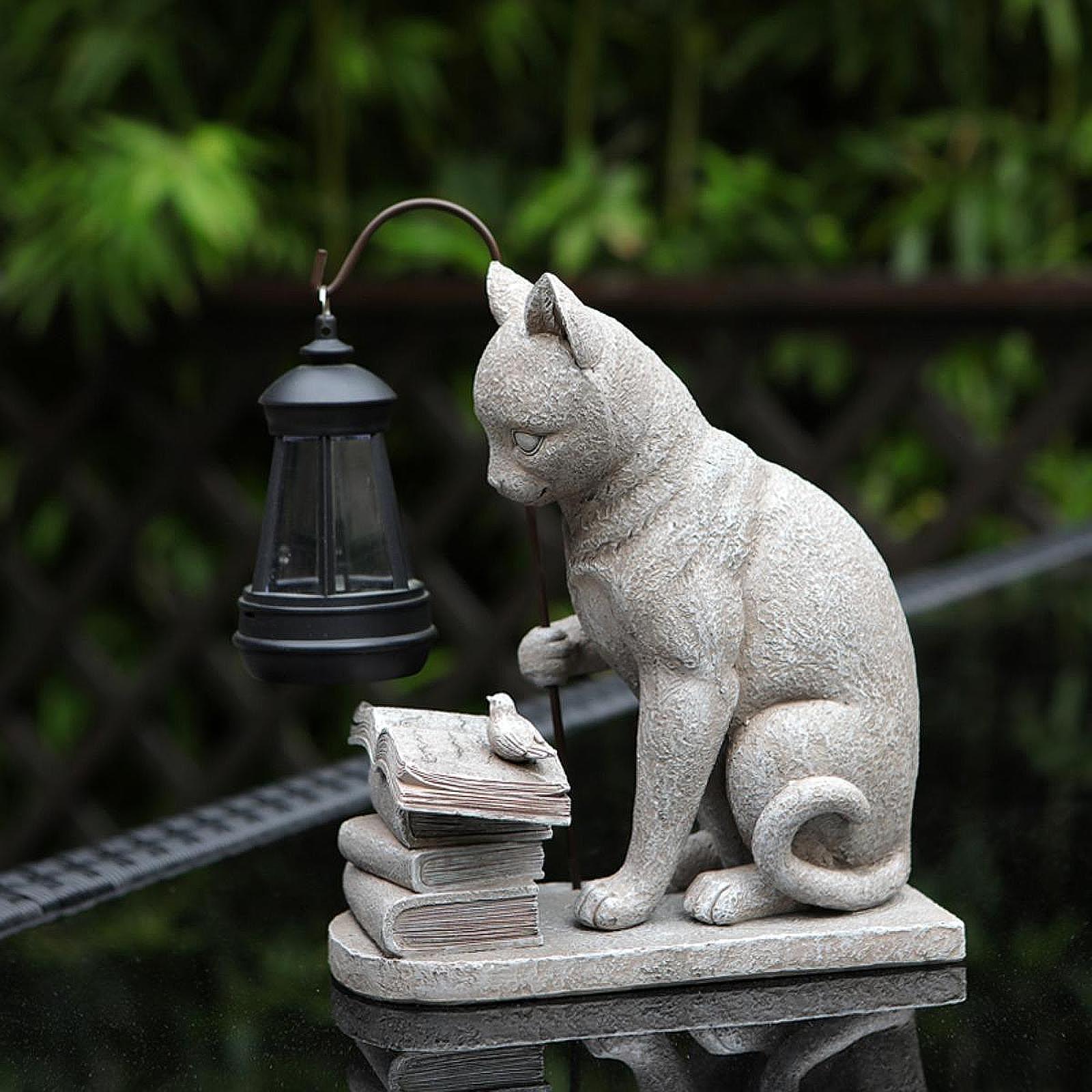 고양이 태양광 정원 미니 조각상 태양광 램프 라이트 레 - Resin Art Light 리뷰 및 가격