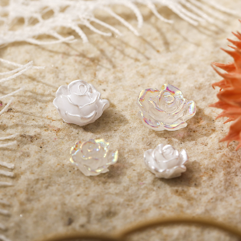 50PCS 6/8/10MM 화이트 로즈 꽃 결혼식 네일 - Resin Art Rose Petals 리뷰 및 가격